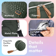 Dikaslon diaper bag tote main compartment showing spacious storage for diapers and more