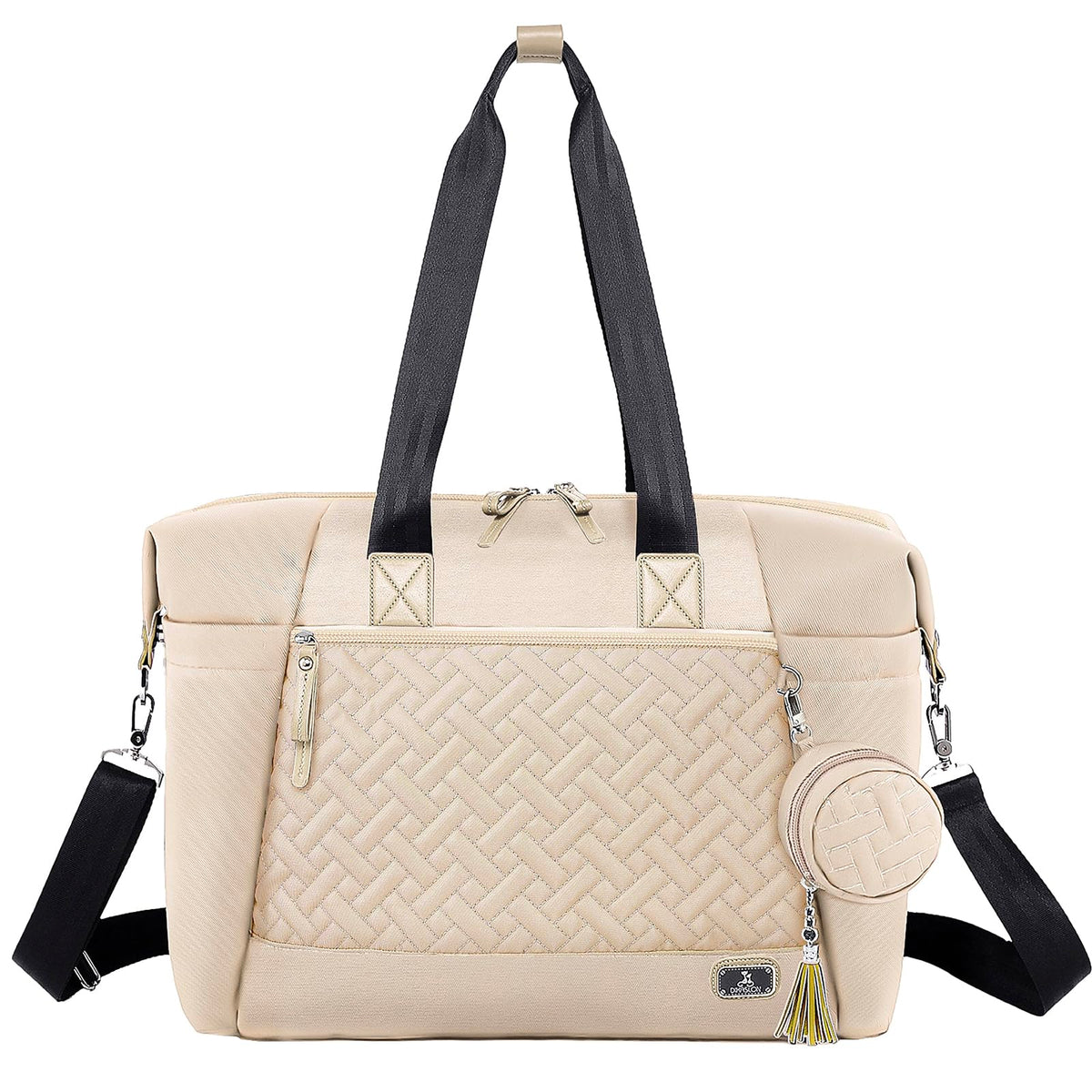 Dikaslon diaper bag tote with pacifier case for quick on-the-go access