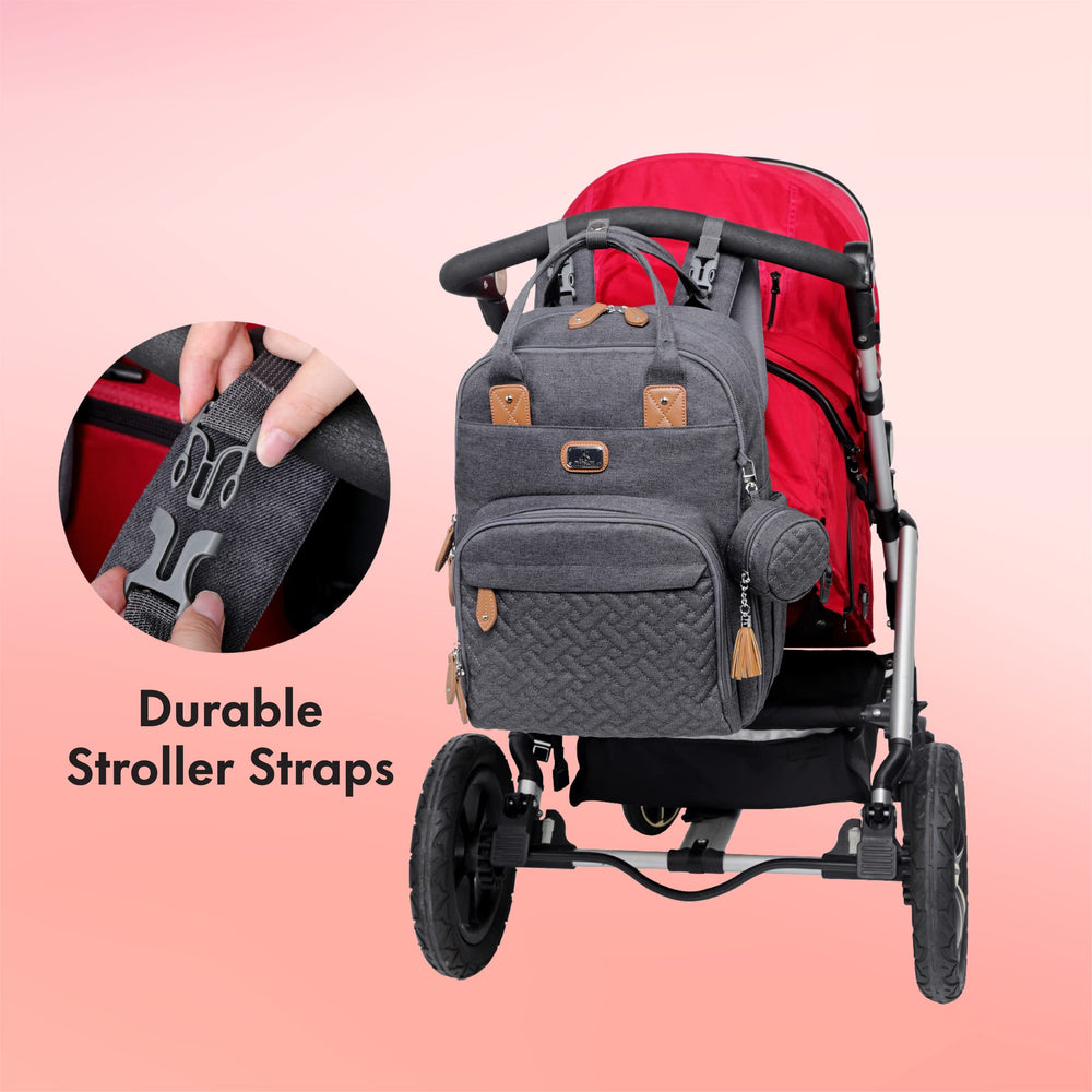 Dikaslon water-resistant fabric keeps bag looking fresh during outings