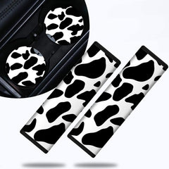 Dikoer cow prints seat belt pad pair provides soft comfort for kids