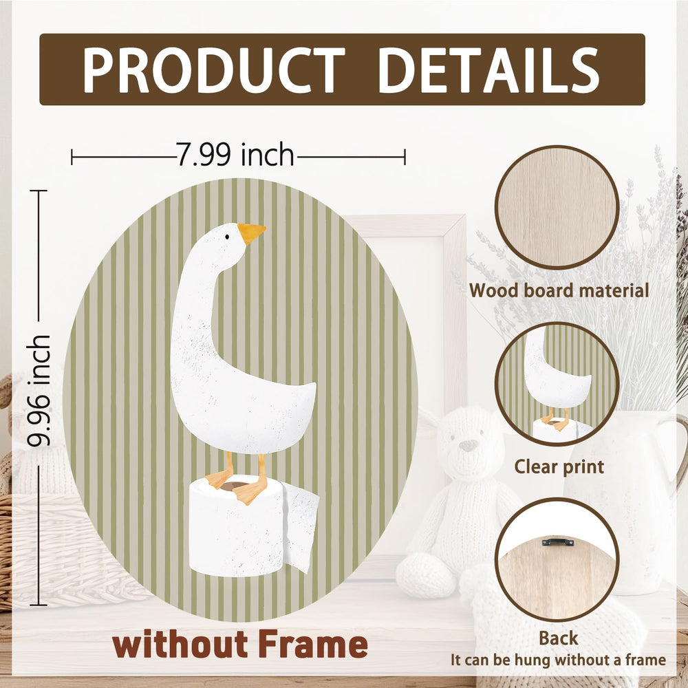 Dilemat farm animal goose wooden sign with vintage-inspired look for nurseries.