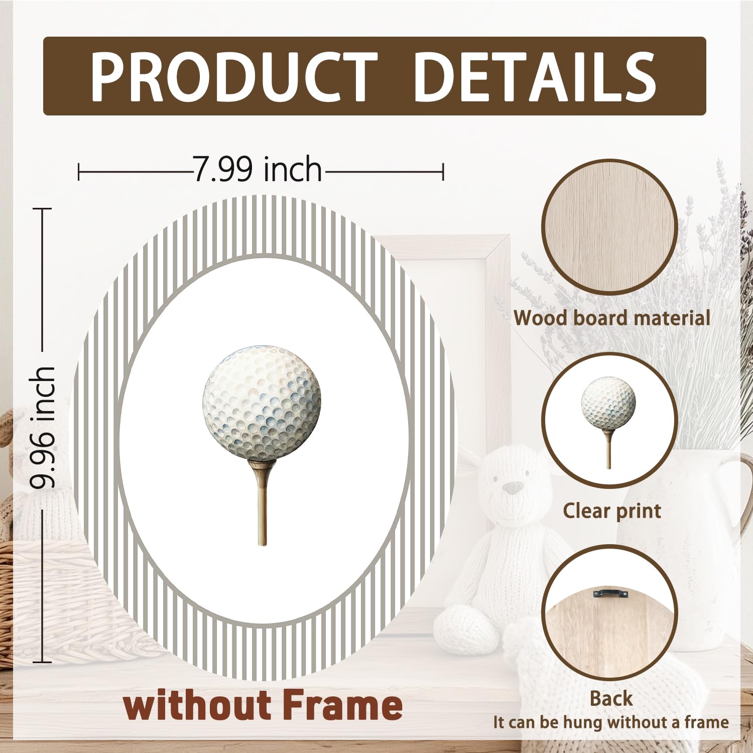 Dilemat golf ball striped art adds warm charm to kids' bedroom or playroom.