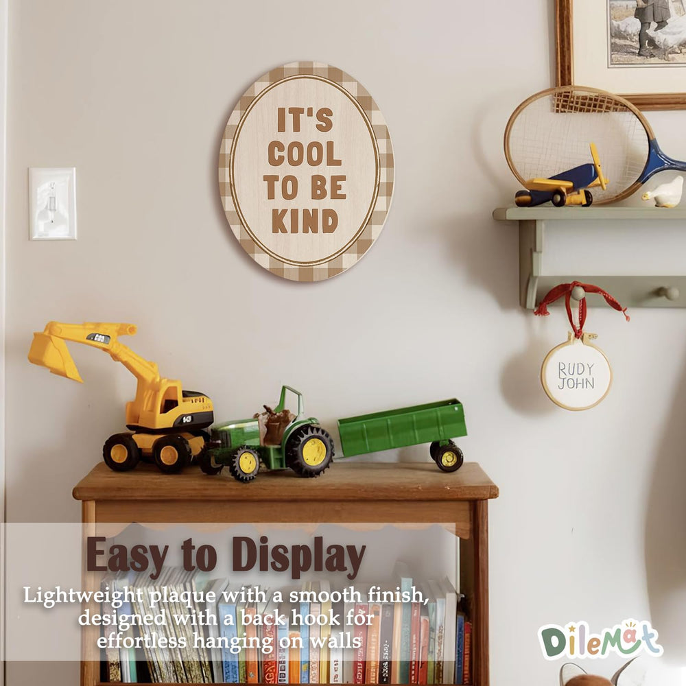 Dilemat wooden sign back with hanging hook for easy display