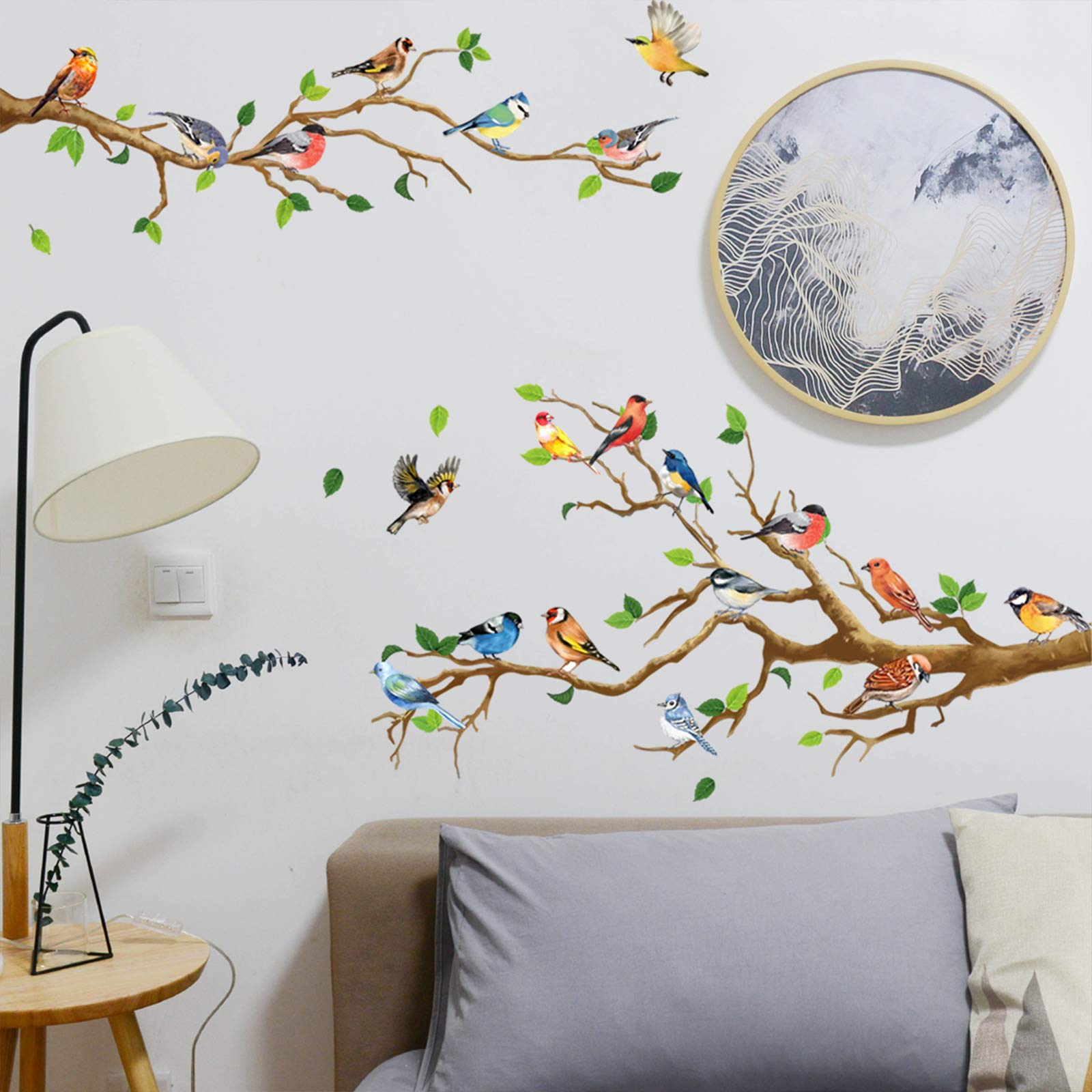 DILIBRA green leaves wall decal brings fresh color to living rooms or nurseries.