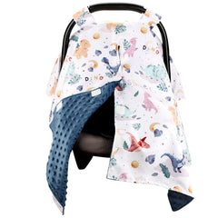 DILIMI dinosaur-pattern car seat cover shields baby from sun and wind