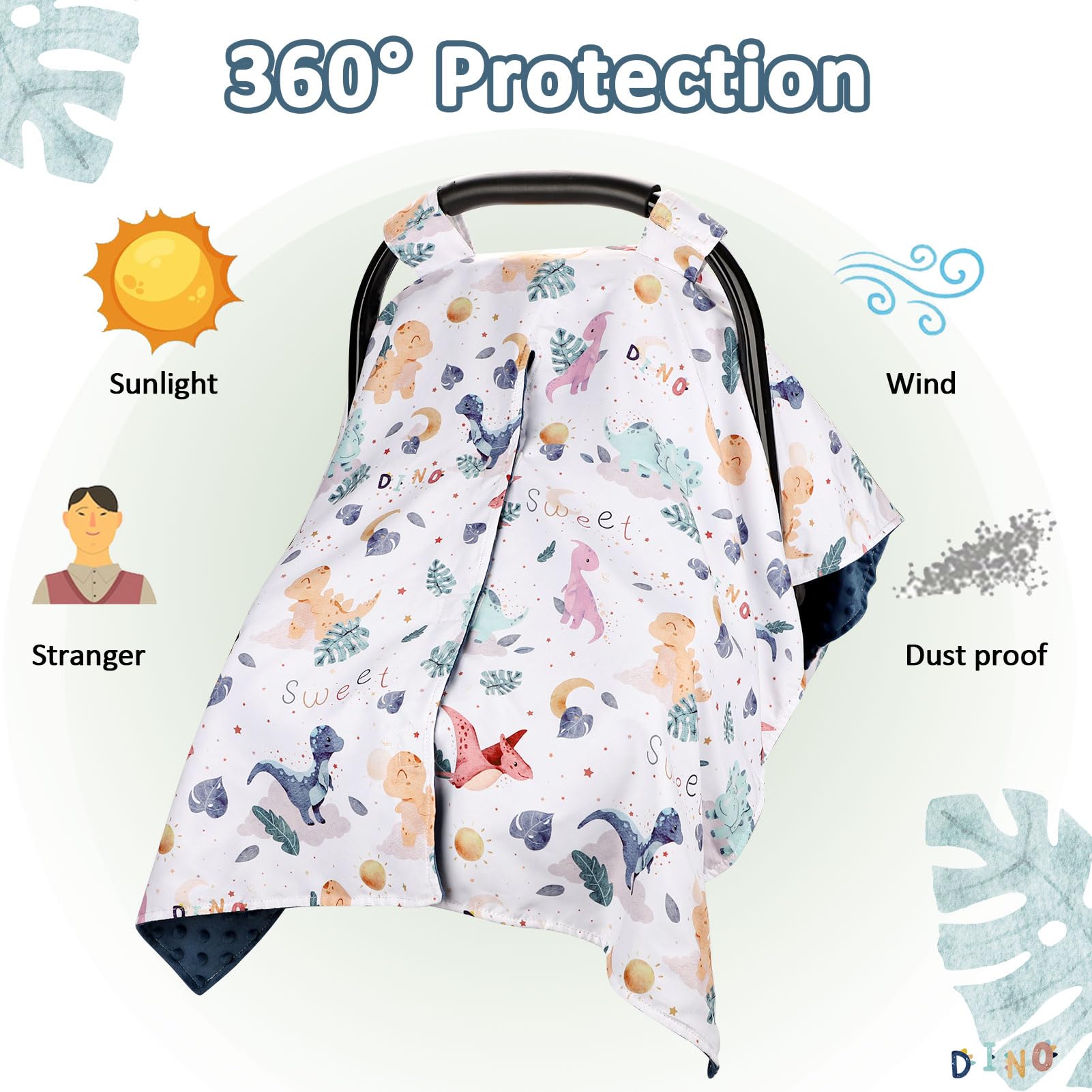 DILIMI inner-minky-soft car seat cover provides cozy warmth on chilly days