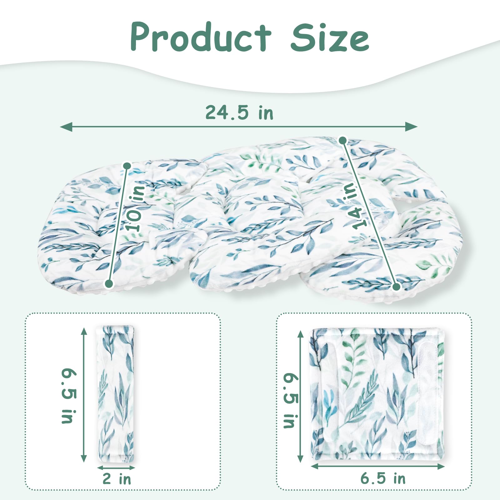 DILIMI 25x13 inch cushion fits most car seats and strollers.