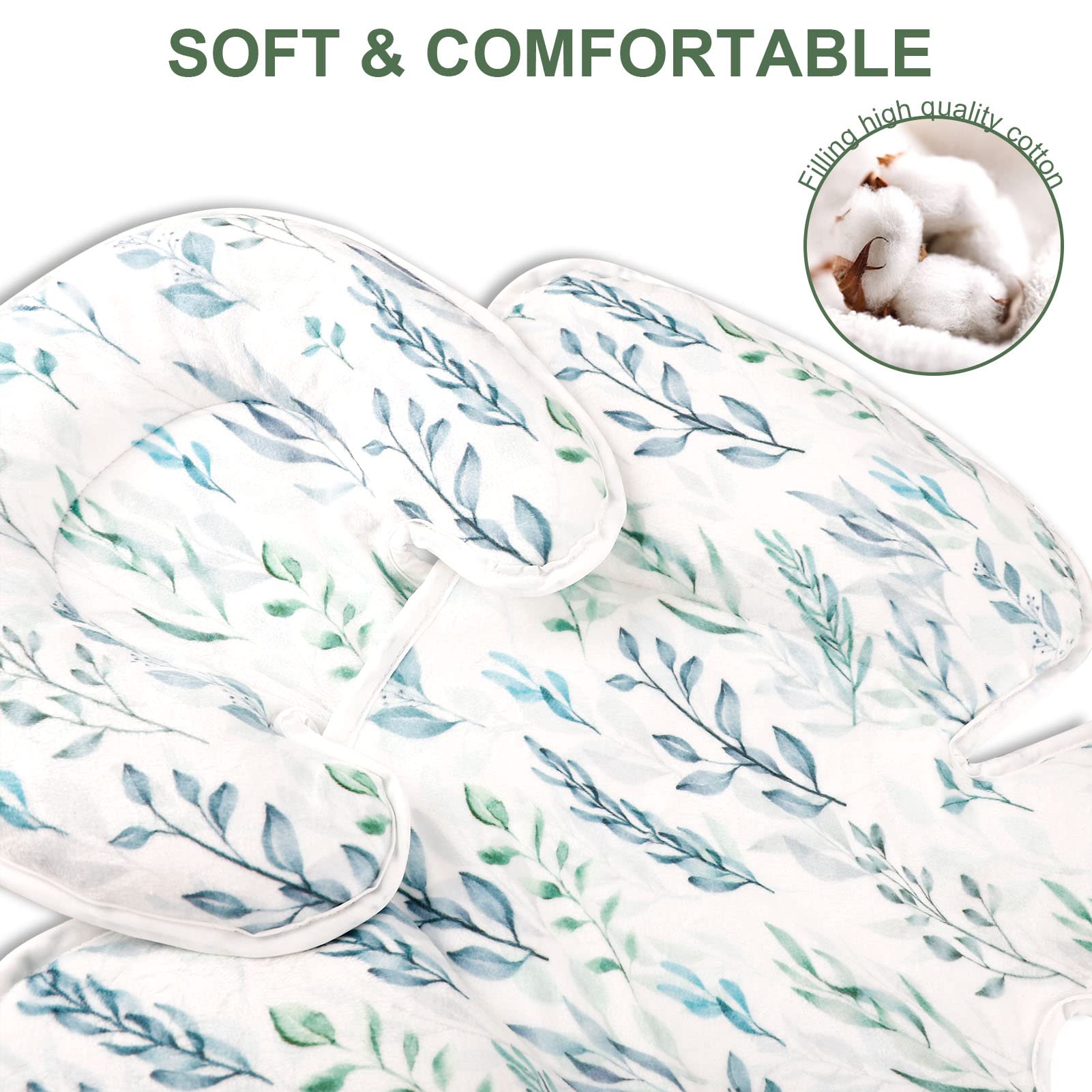 DILIMI adjustable head support with velcro grows with your baby.