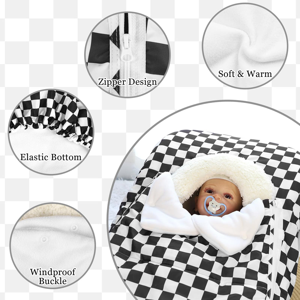 DILIMI baby car seat canopy with plush inside for extra softness.