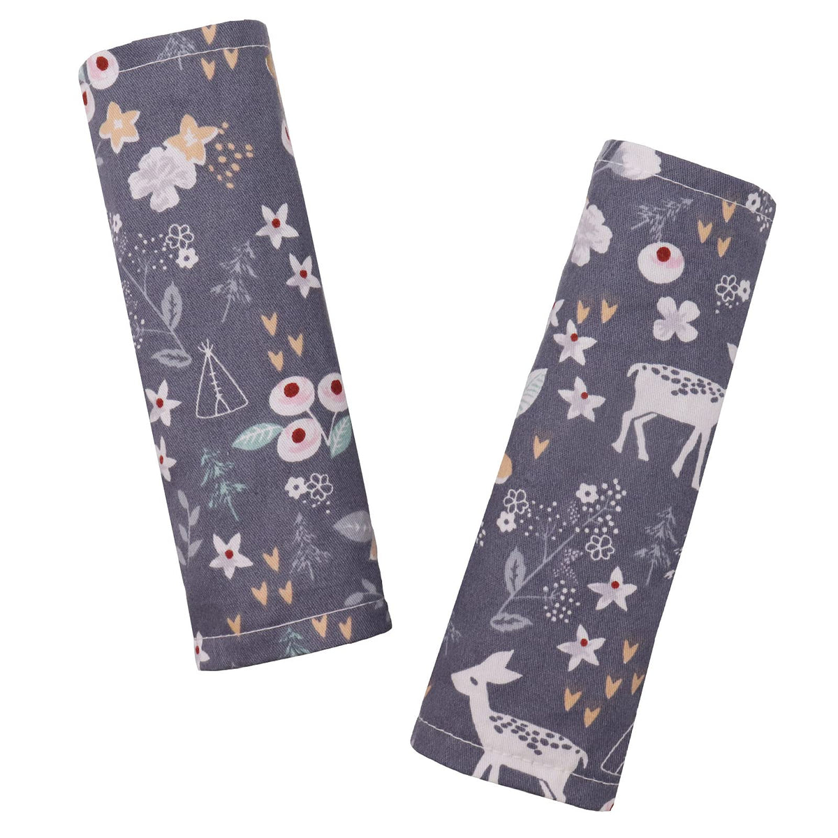 DILIMI baby car seat neck cover in gray flower deer design offers gentle protection
