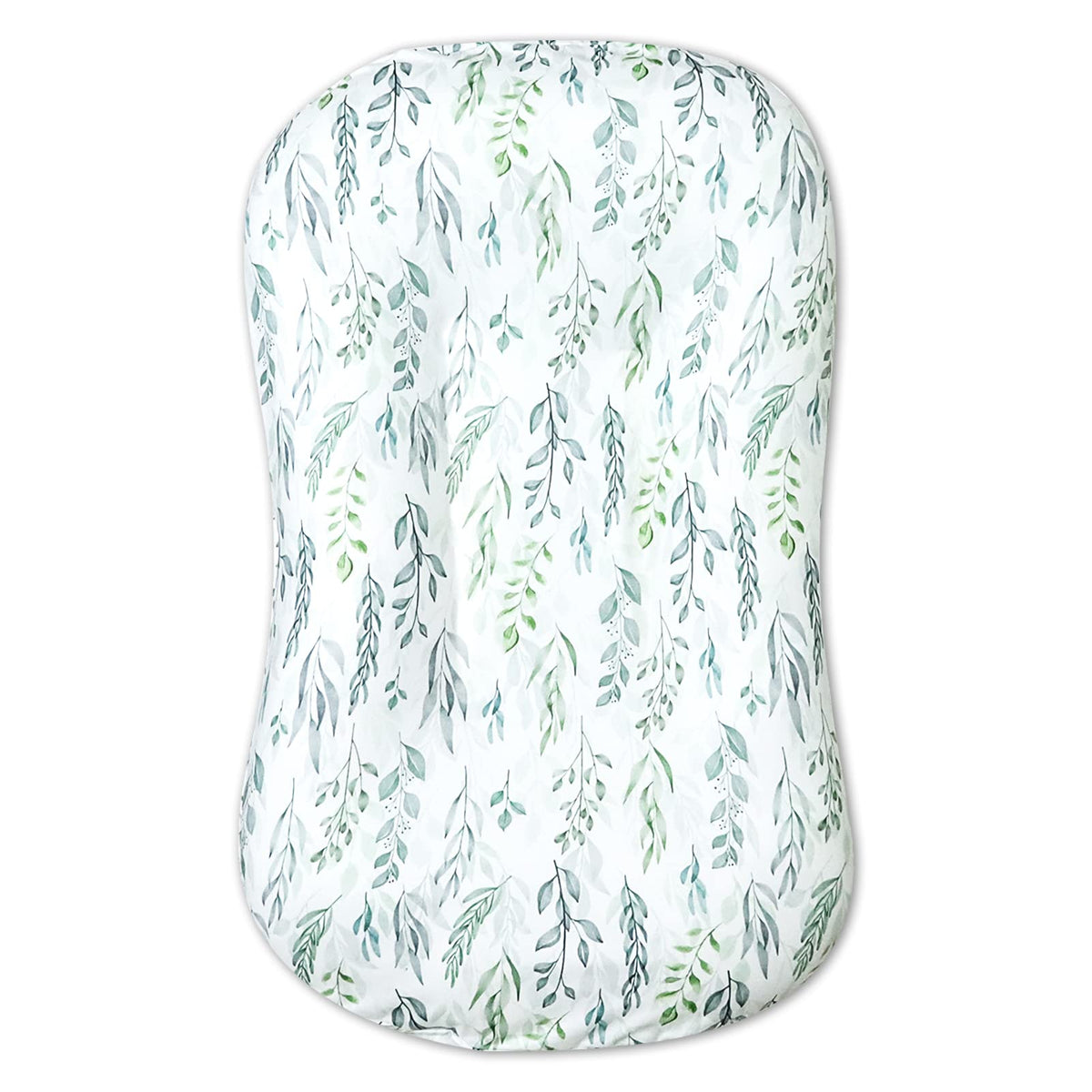 DILIMI baby lounger cover with green leaf pattern, soft and breathable.