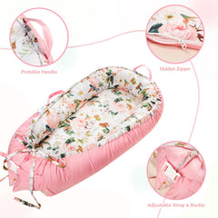 DILIMI pink floral cover open view highlights breathable fabric and smooth surface