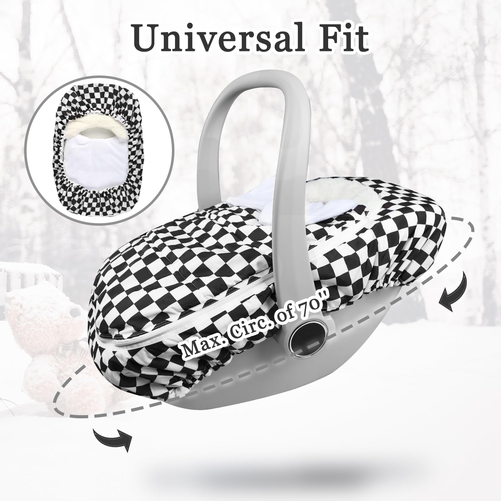 DILIMI black checkered exterior adds durable, stylish protection.