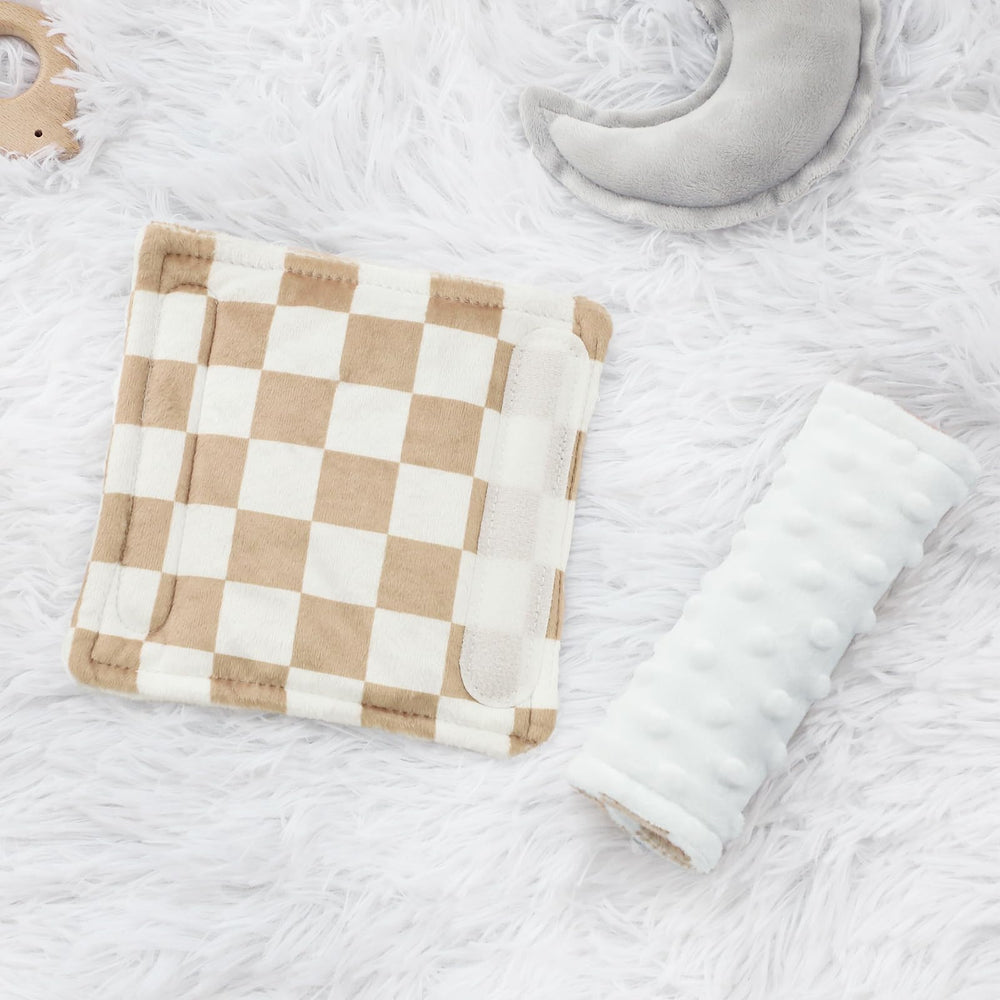 DILIMI brown checkered design close-up showcases stylish, family-friendly look
