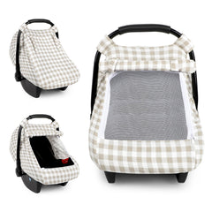 DILIMI car seat cover in muslin cotton, soft and breathable protection for baby.
