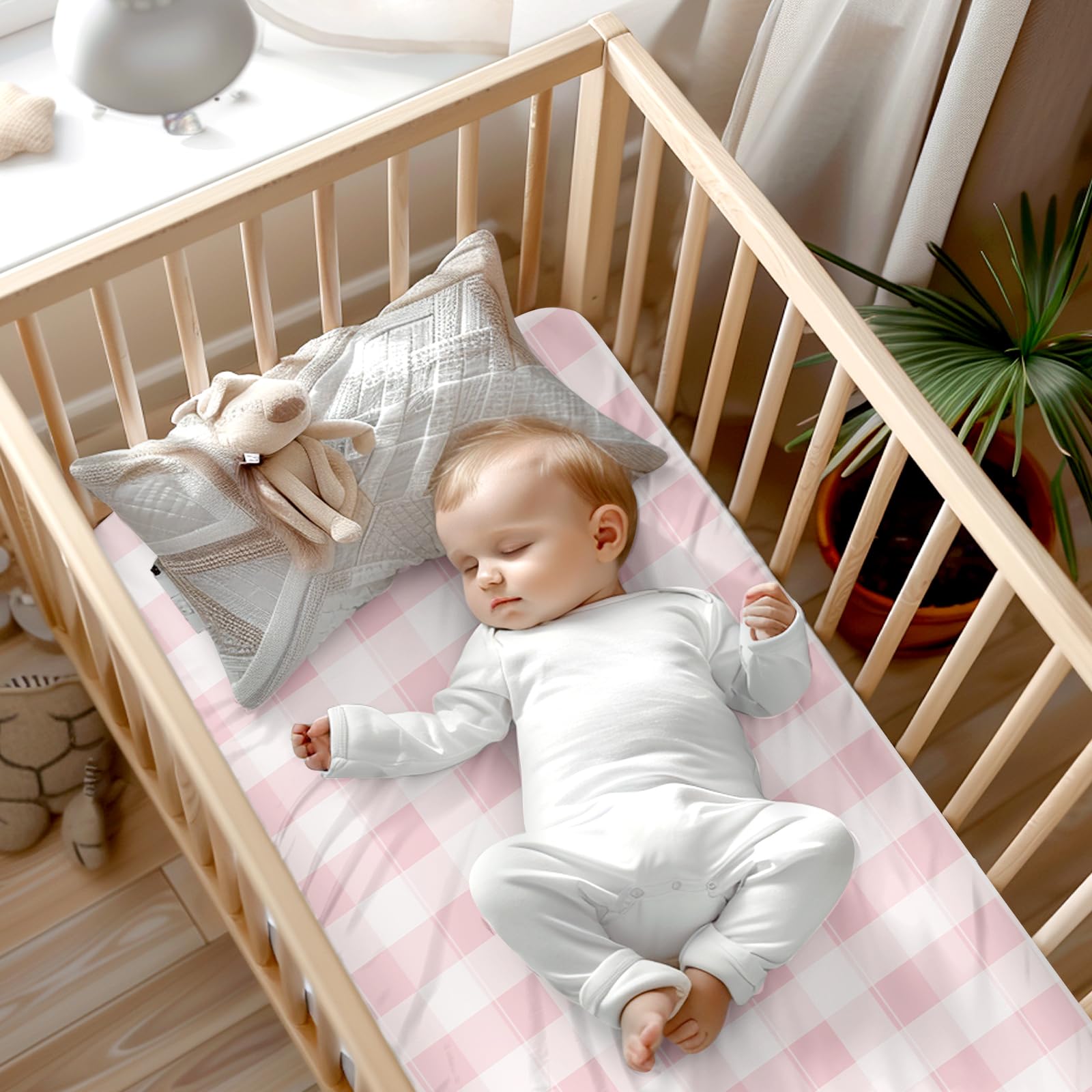 DILIMI fabric close-up shows jersey knit cotton, breathable texture for baby skin