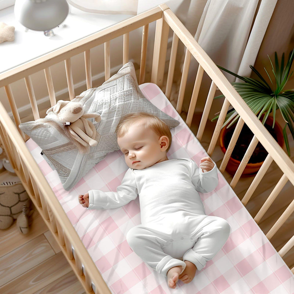 DILIMI fabric close-up shows jersey knit cotton, breathable texture for baby skin
