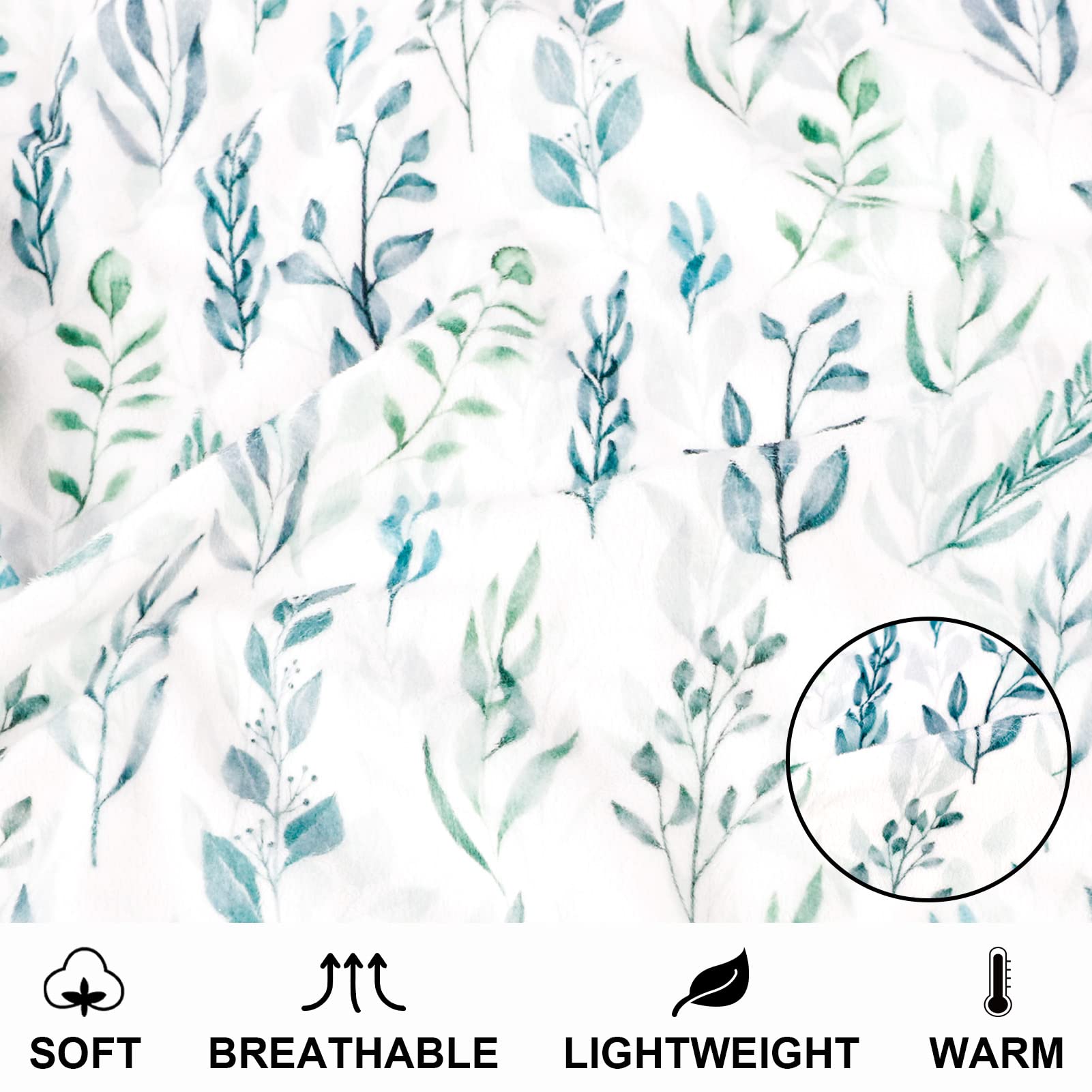 DILIMI green leaf pattern blanket enhances nursery decor with style