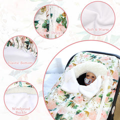 DILIMI infant canopy with pink floral pattern for full baby coverage