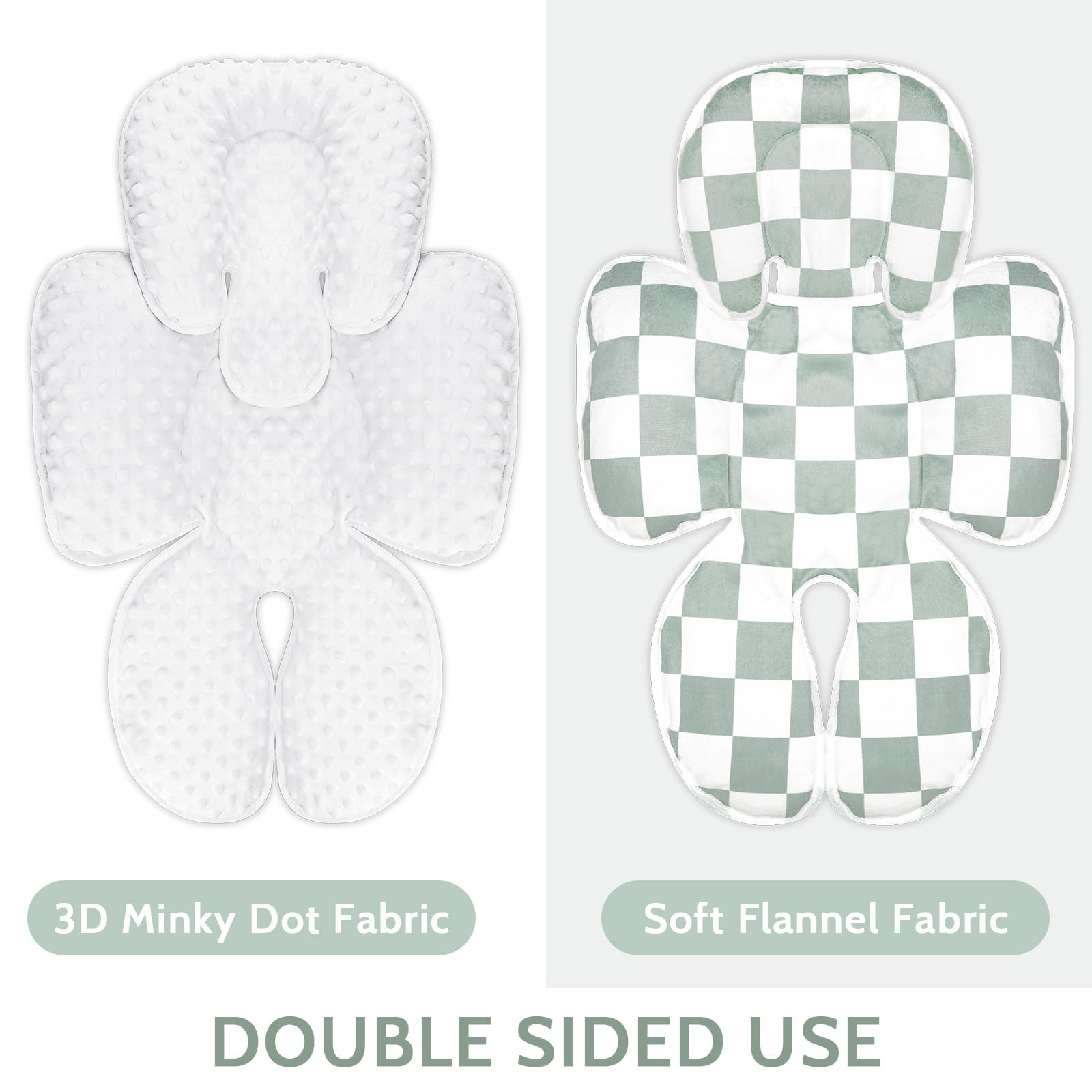 DILIMI insert showing adjustable head support for growing babies.