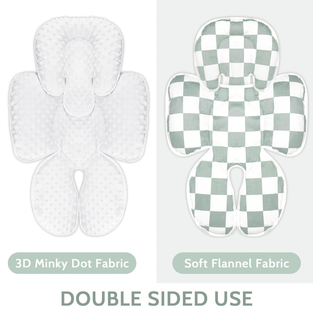 DILIMI insert showing adjustable head support for growing babies.