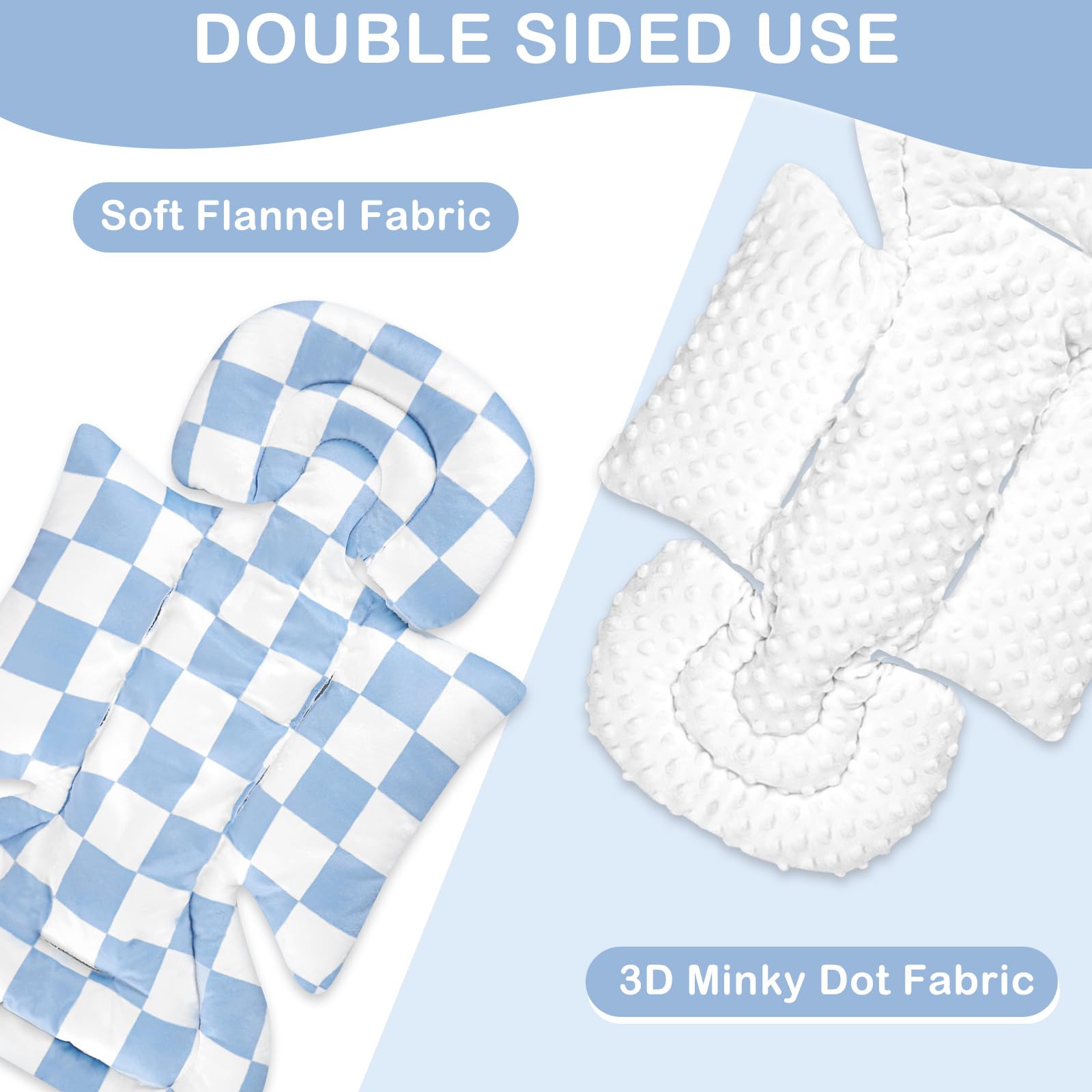 DILIMI two-sided design offers soft flannel and minky textures for comfort and versatility.