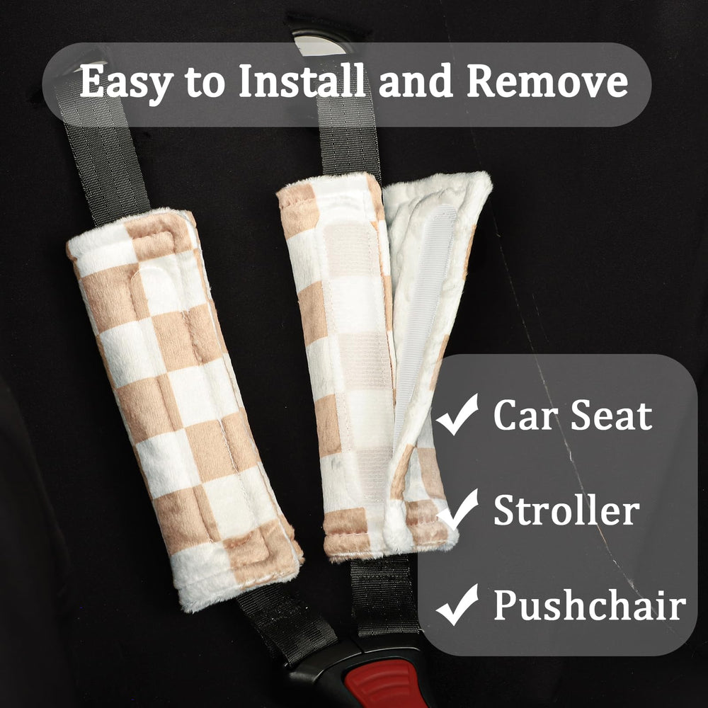 DILIMI machine-washable belt padding helps keep the car and stroller clean