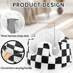 DILIMI Minky seat cover with black checkered pattern