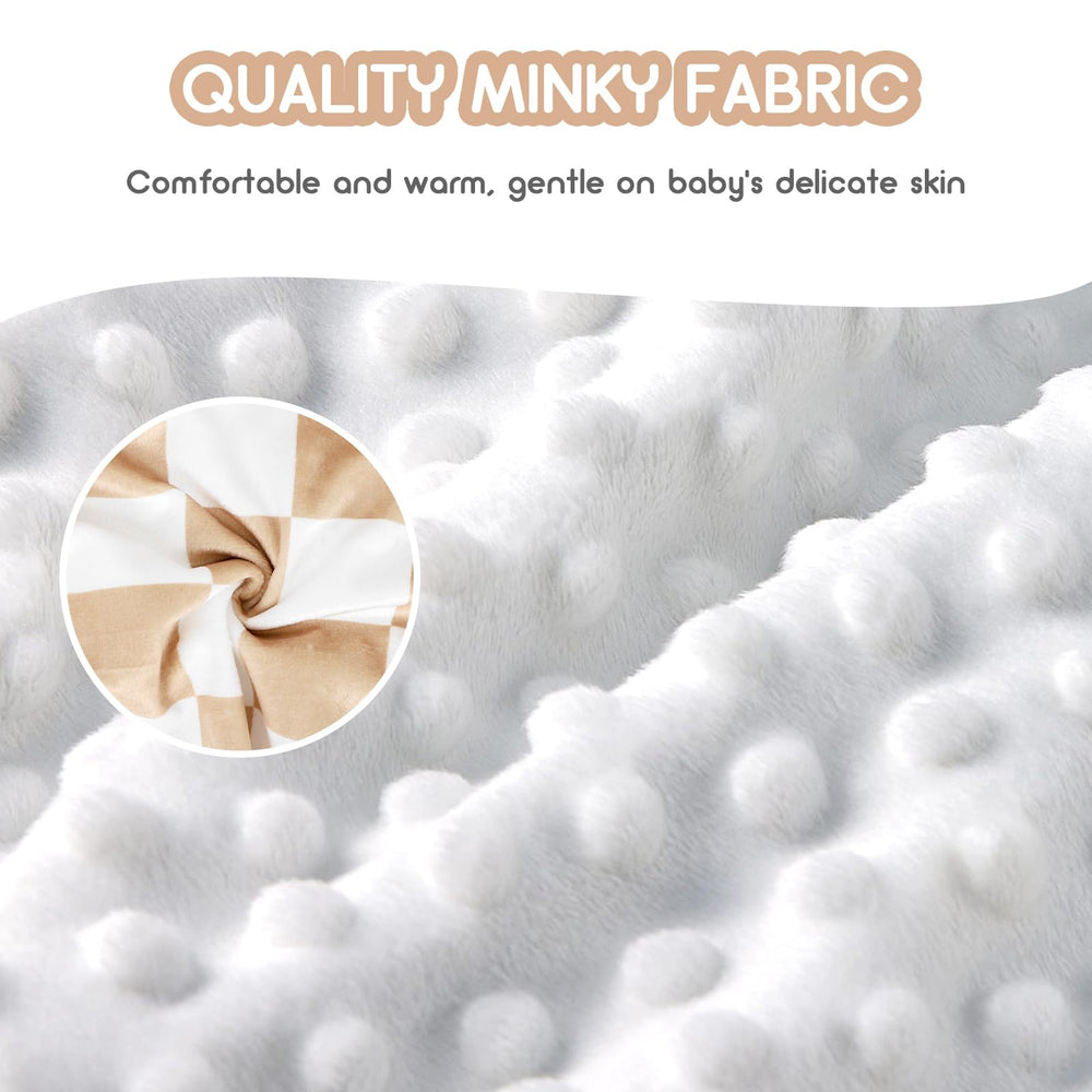 DILIMI Minky seat cover shows three harness slots for secure installation on the Bumbo.