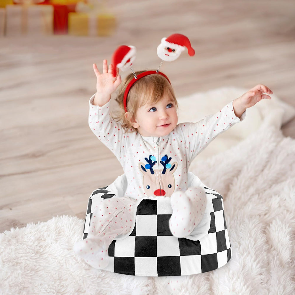 DILIMI Minky seat cover installed on a Bumbo chair