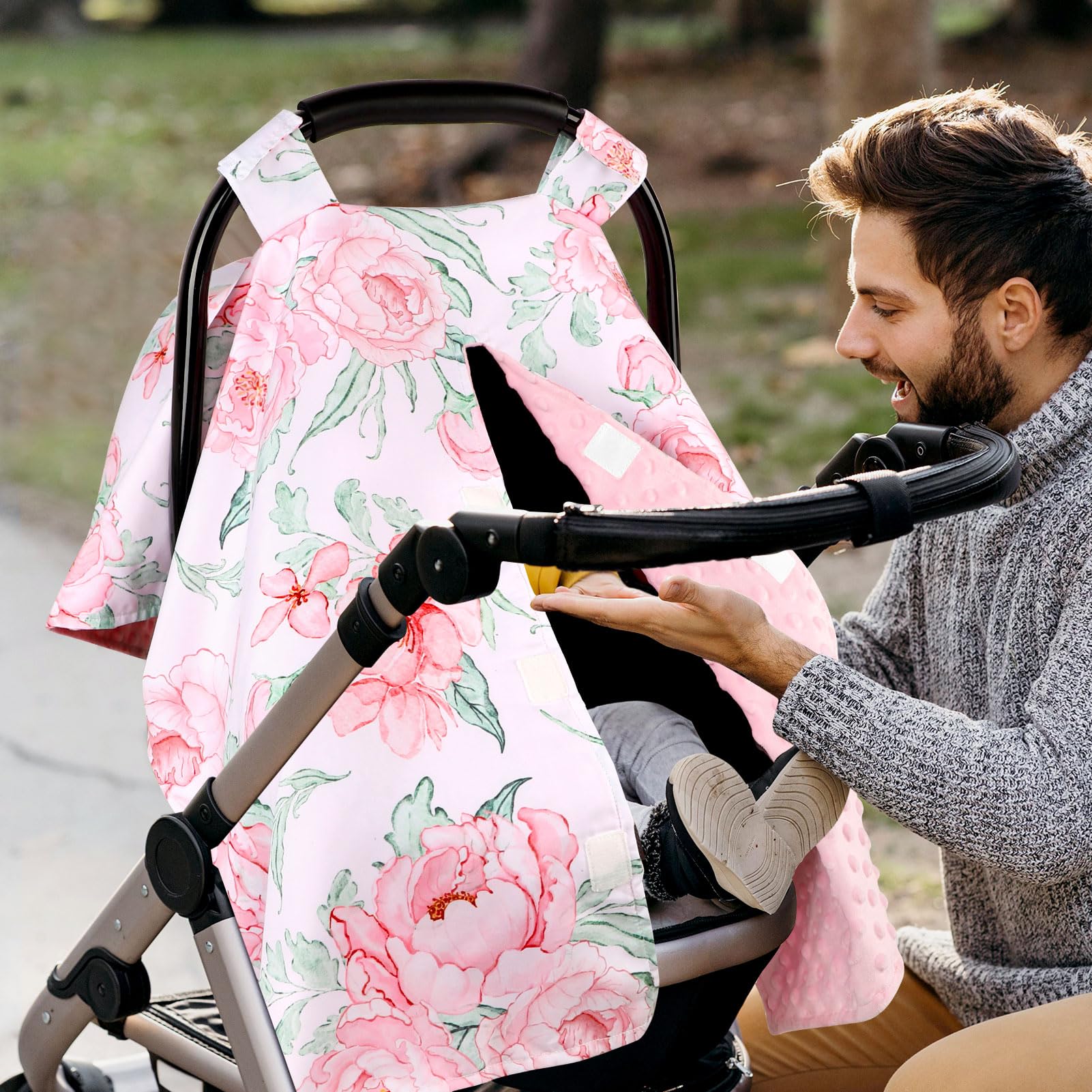 DILIMI pink flower pattern makes a thoughtful newborn gift.