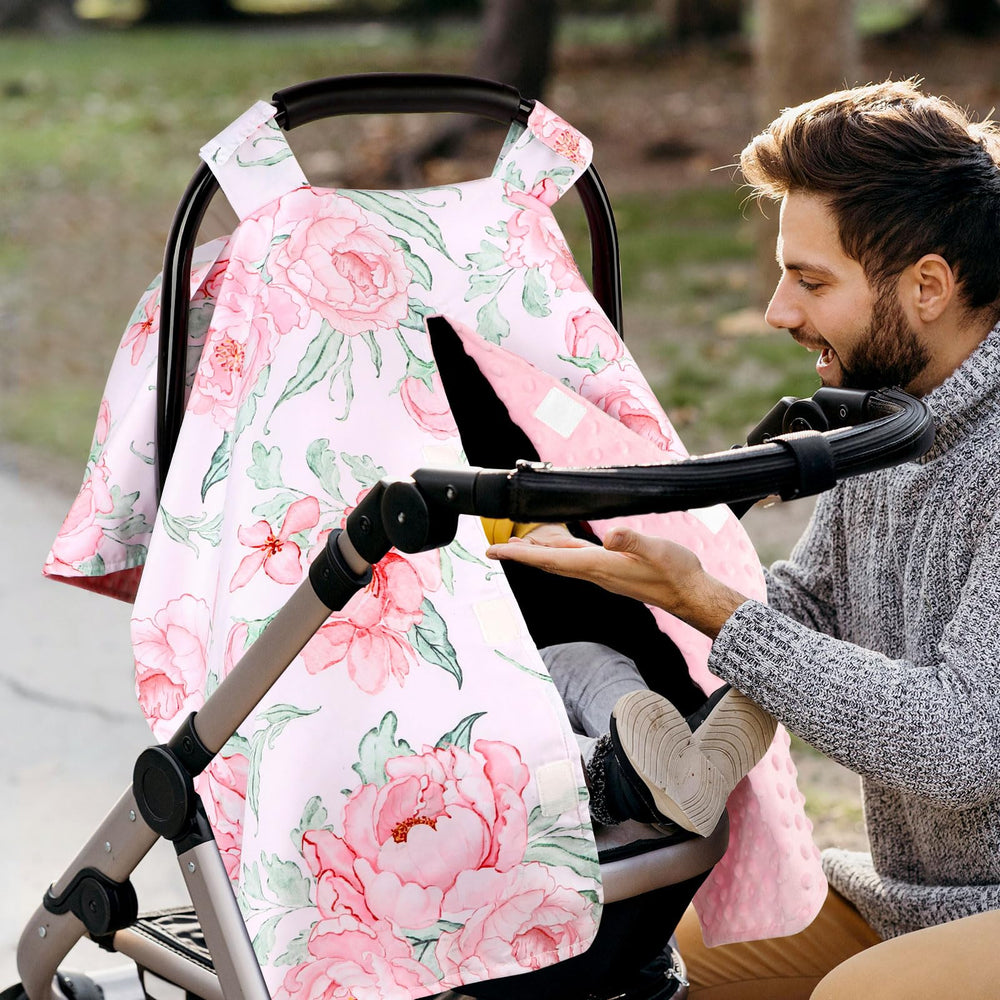 DILIMI pink flower pattern makes a thoughtful newborn gift.