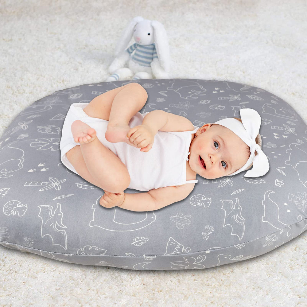 Dilimi cover fits Boppy newborn loungers for a neat setup.