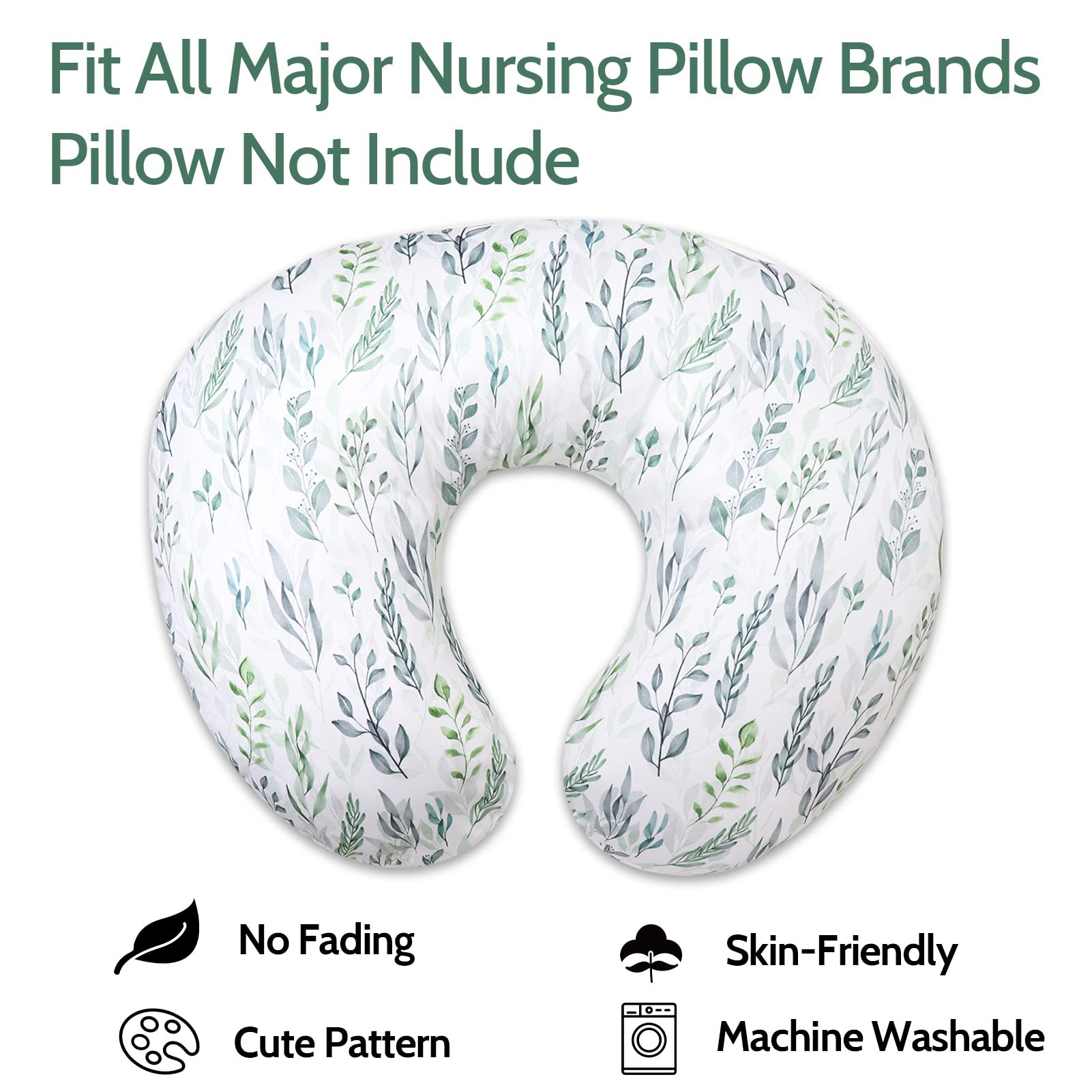 DILIMI green leaf design adds style to your nursery while protecting the pillow.