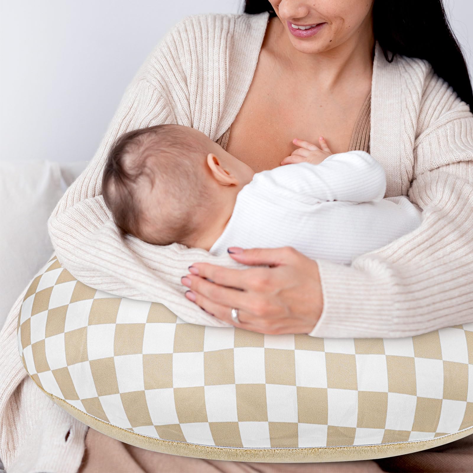 DILIMI pillow cover fits standard Boppy pillows to keep clean.