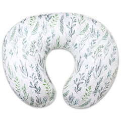 DILIMI nursing pillow cover in green leaf fabric for clean, soft feeds.