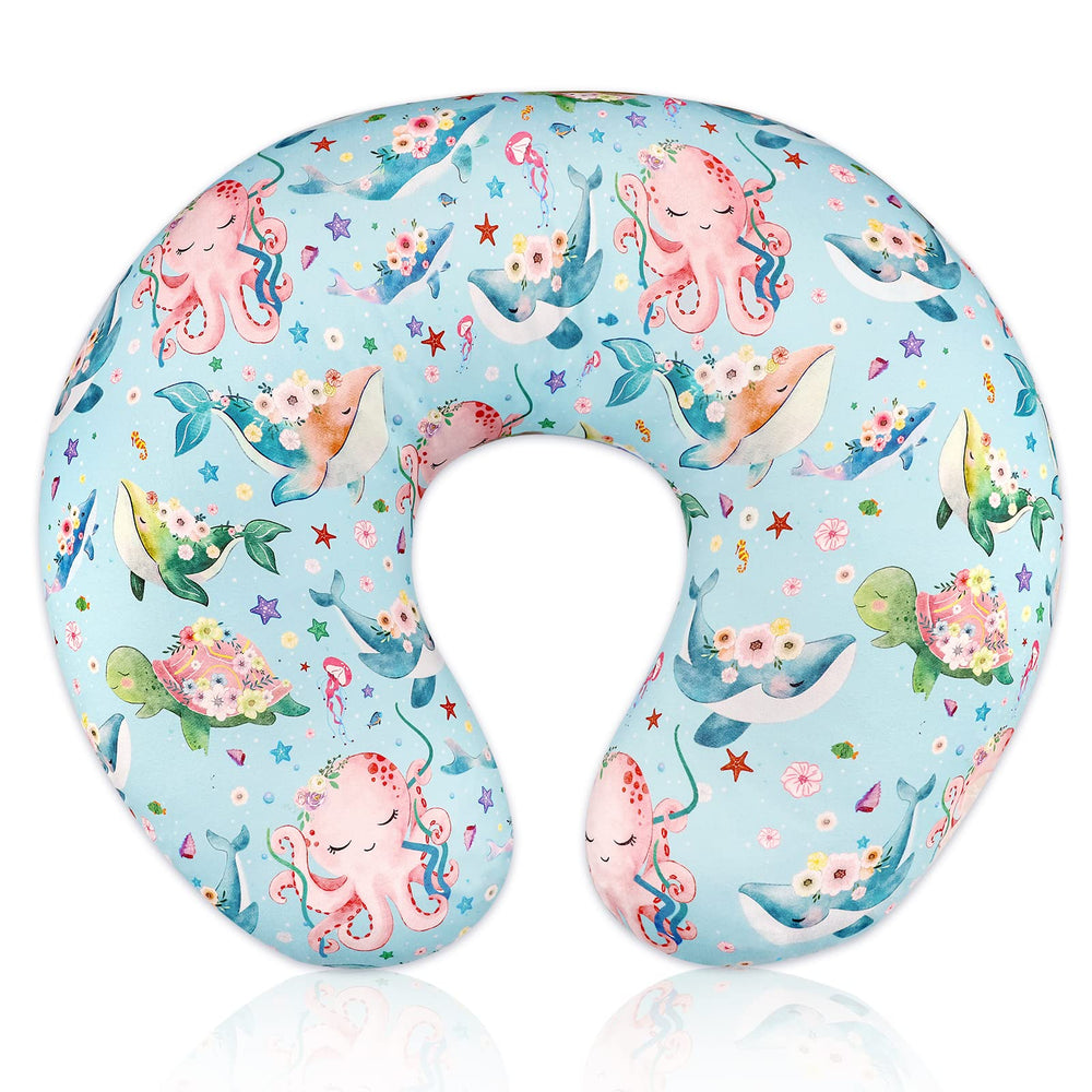 DILIMI nursing pillow cover Ocean World close-up shows ultra-soft, skin-friendly fabric
