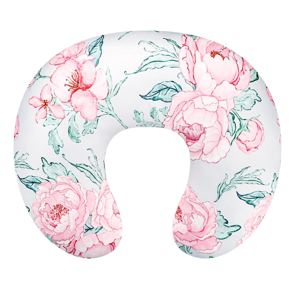 DILIMI nursing pillow cover with pink flower pattern, soft fabric for comfort.