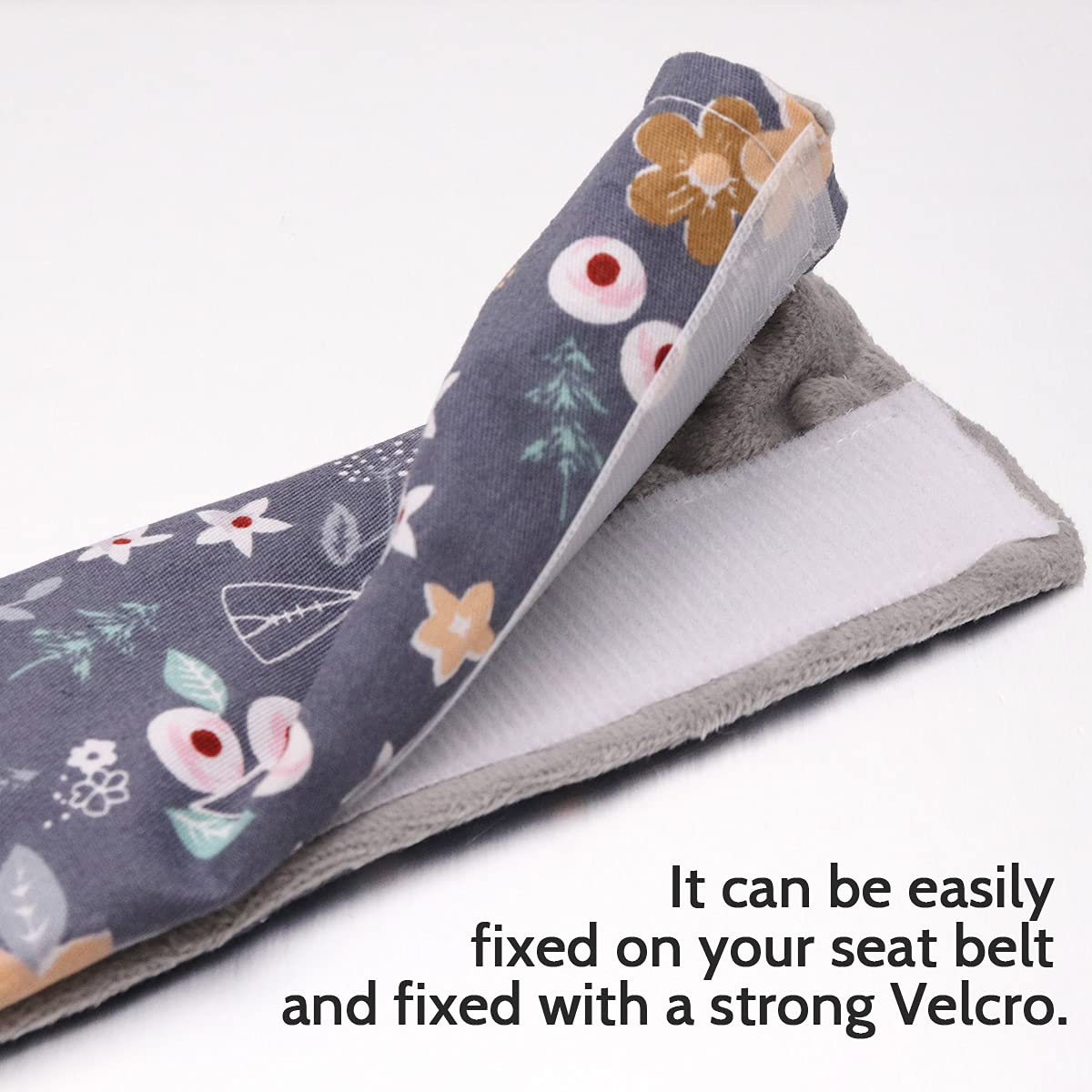 DILIMI seat belt cushion in soft cotton provides all-day comfort on journeys