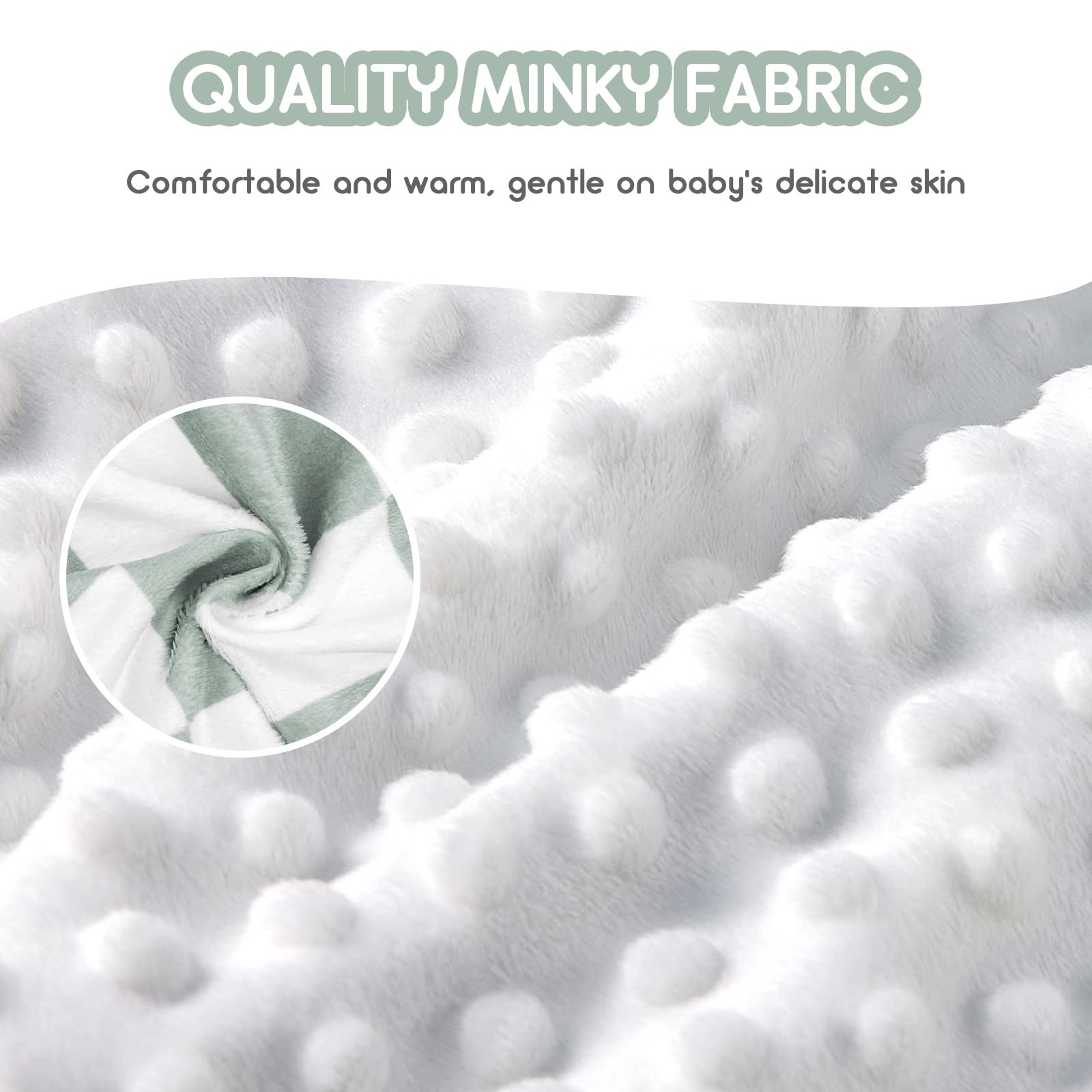 DILIMI ultra-soft Minky fabric adds warmth for baby comfort.