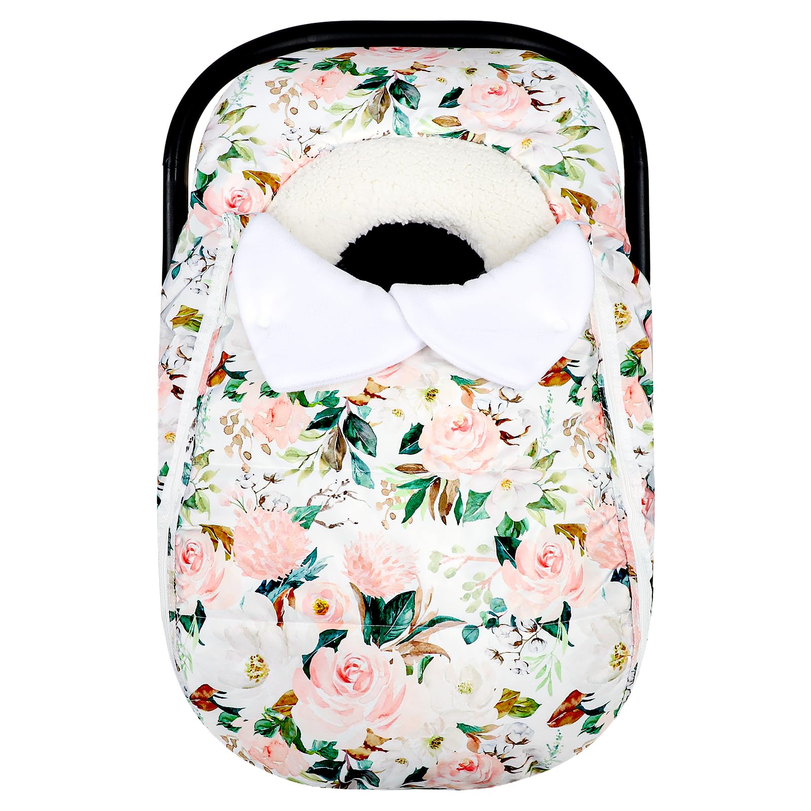 DILIMI winter car seat cover in pink floral for windproof warmth