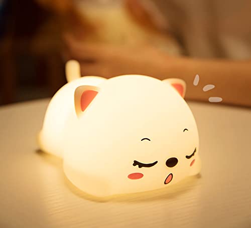 Dimanito cute cat night light glows softly for bedtime in kids' rooms.
