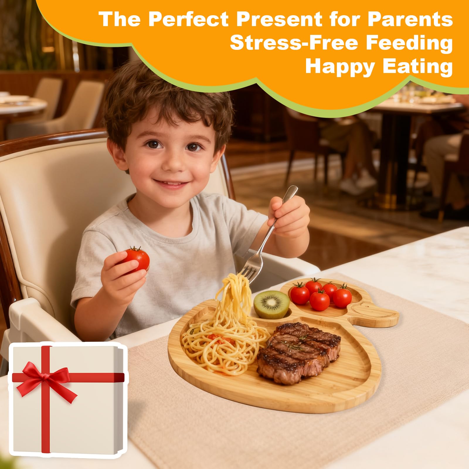 DinePlay toddler plate supports independence with a durable, kid-friendly design for everyday use.