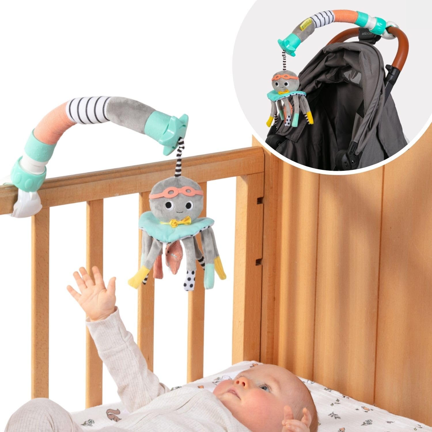 Dingle Dangle Ollie Octopus plush adds gentle chime for soothing moments.