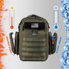 Dinictis dad diaper bag back view with anti-theft rear pockets