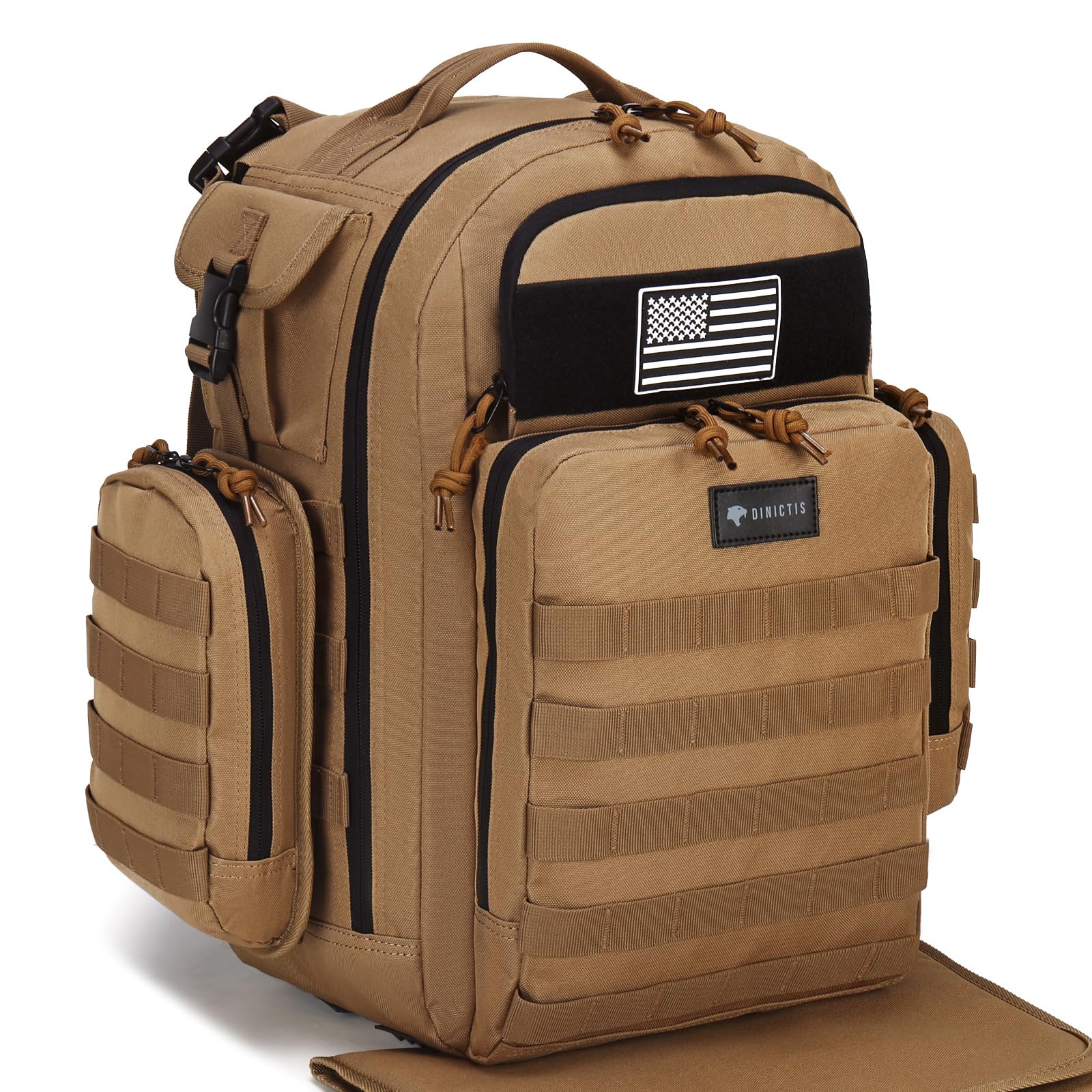 Dinictis Dad Diaper Bag front view shows spacious capacity for on-the-go parenting