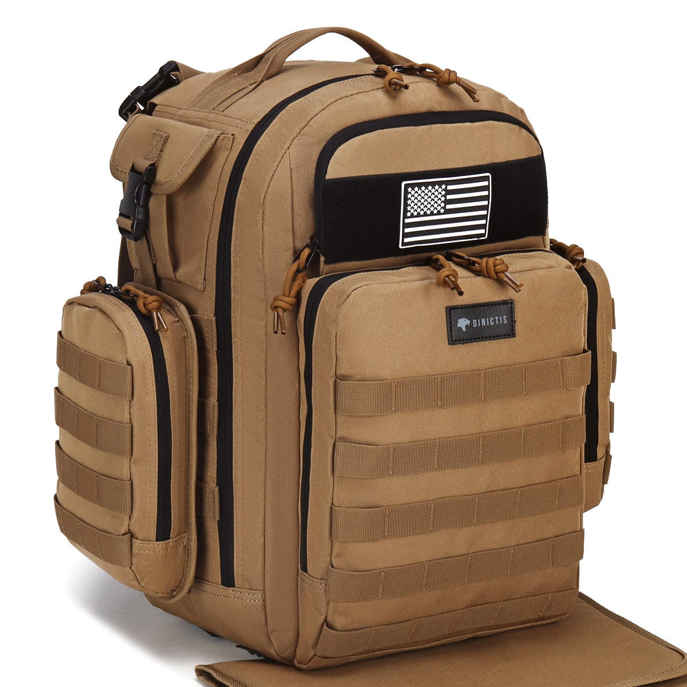 Dinictis Dad Diaper Bag front view shows spacious capacity for on-the-go parenting