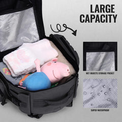 Dinictis Dad Diaper Bag MOLLE webbing for detachable pouches.