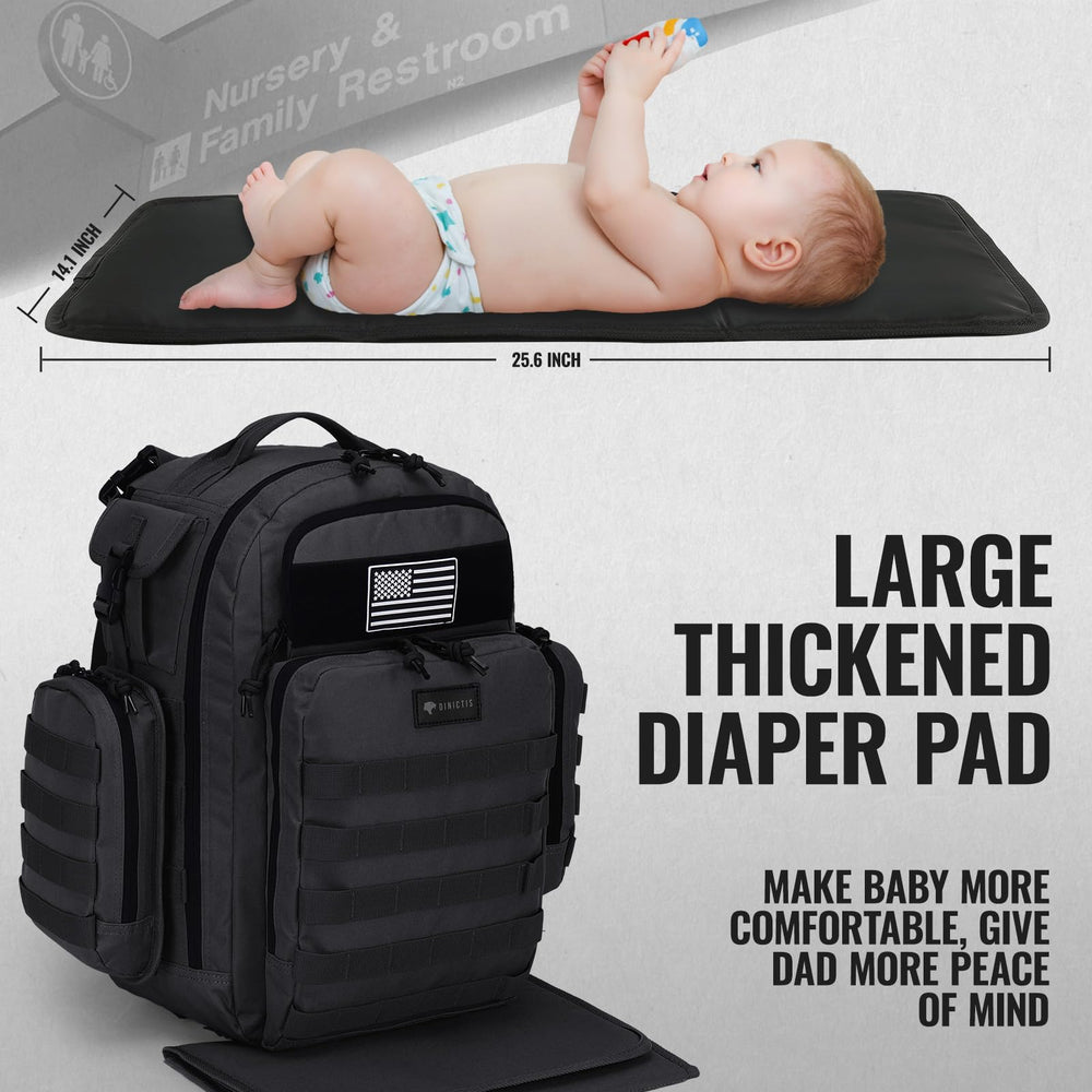 Dinictis Dad Diaper Bag wet wipe compartment for quick access.