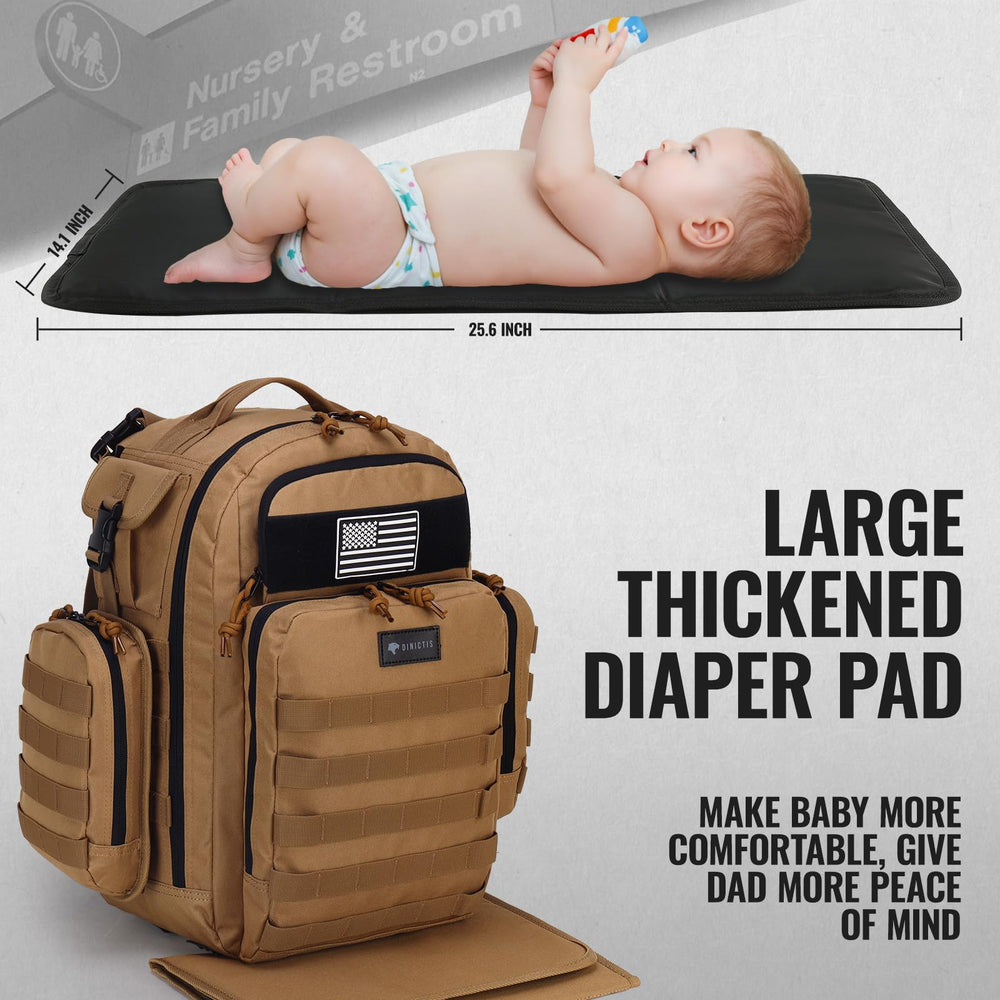 Dinictis Dad Diaper Bag wet wipes pocket for easy kit grab